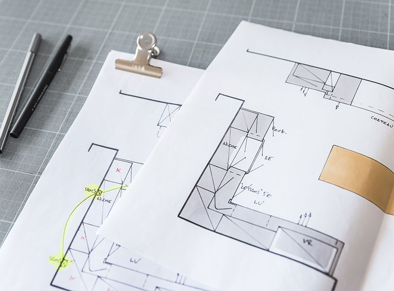 Croquis n°2 architecte d'intérieur culinaire